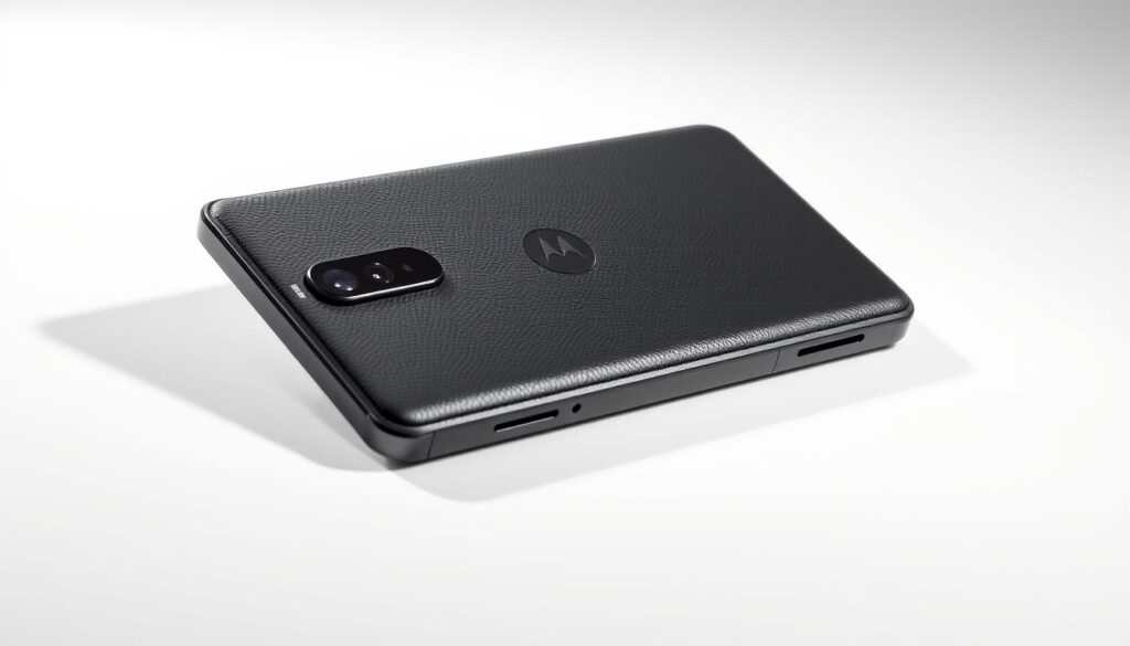 Motorola Edge 50 Ultra con su diseño curvo y acabado en cuero vegano Motorola Edge 50 Ultra con su diseño curvo y acabado en cuero vegano