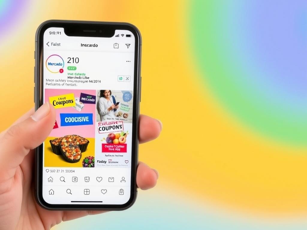 Perfil de Instagram de Mercado Libre México mostrando cupones exclusivos