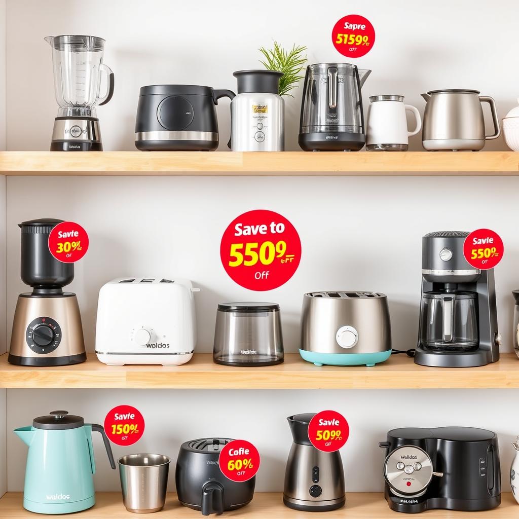 Sección de electrodomésticos en Waldos en línea con ofertas especiales