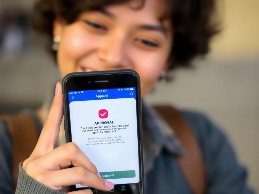 Persona recibiendo aprobación para tarjeta de crédito DiDi Card Persona recibiendo aprobación para tarjeta de crédito DiDi Card