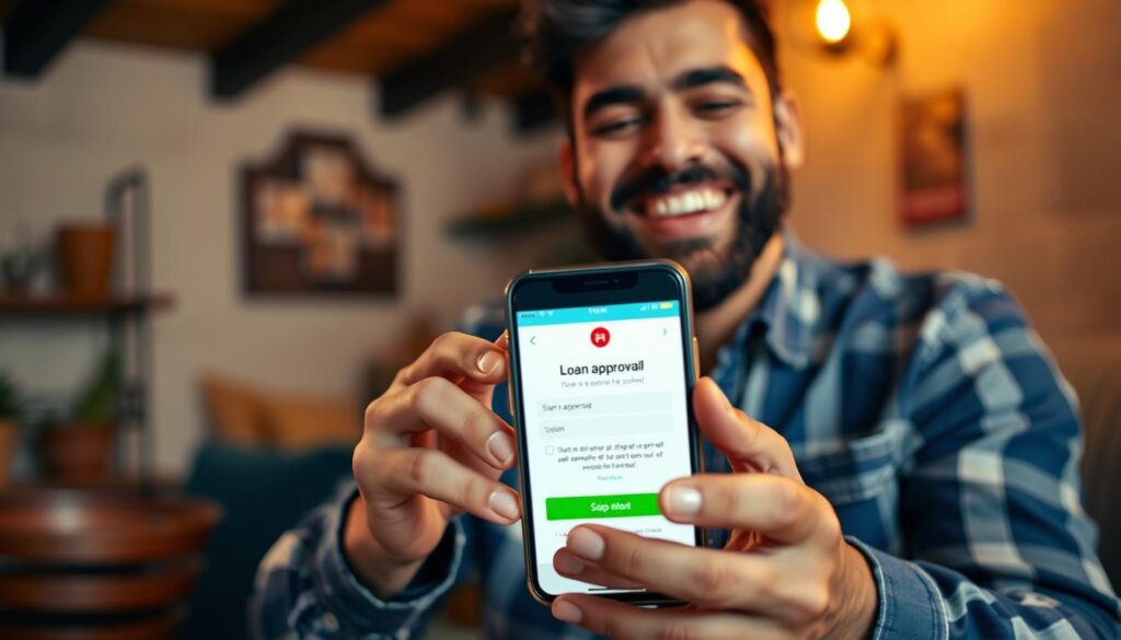 Persona satisfecha después de obtener su préstamo en línea Persona satisfecha después de obtener su préstamo en línea